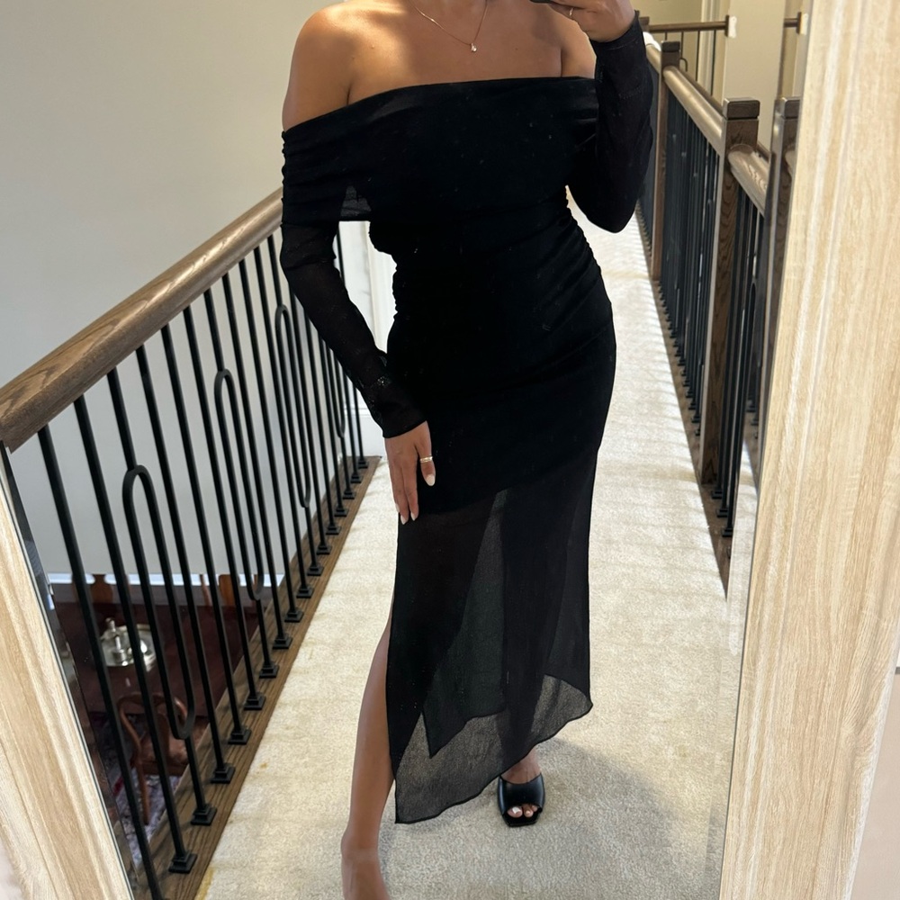 Zara off the shoulder ruched dress